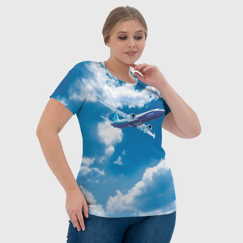 Женская футболка 3D с принтом Боинг 737 max 9, фото #4