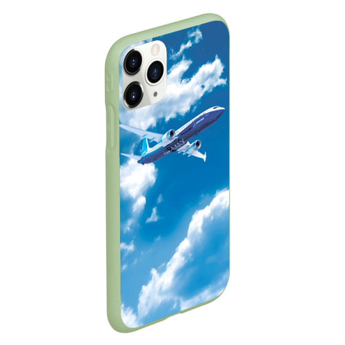 Чехол для iPhone 11 Pro матовый с принтом Боинг 737 max 9, вид сбоку #3