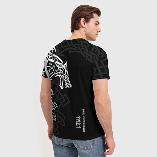 Мужская футболка 3D Волки-спутники Одина, цвет 3D печать - фото 4
