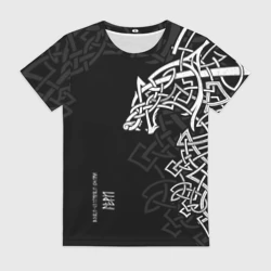 Женская футболка 3D Волки-спутники Одина