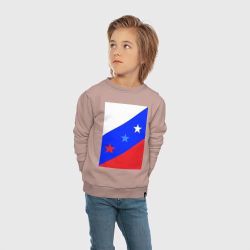 Детский свитшот хлопок Три звезды Russia, цвет пыльно-розовый - фото 5