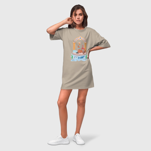 Платье-футболка хлопок Android Studio Zoo Bugs by Android Broadcast, цвет миндальный - фото 3