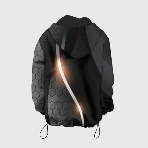 Детская куртка 3D с принтом Герб России на темном фоне, вид сзади #1