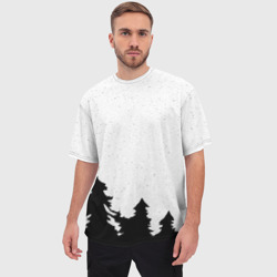 Мужская футболка oversize 3D Стилизация ёлки зима - фото 2