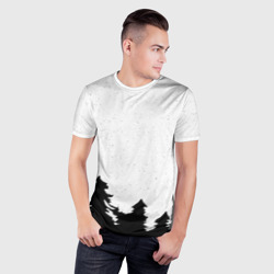 Мужская футболка 3D Slim Стилизация ёлки зима - фото 2