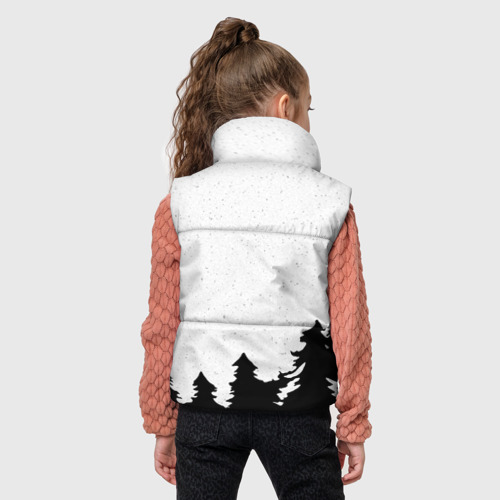 Детский жилет утепленный 3D Стилизация ёлки зима, цвет черный - фото 4