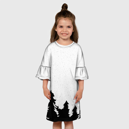 Детское платье 3D Стилизация ёлки зима, цвет 3D печать - фото 4