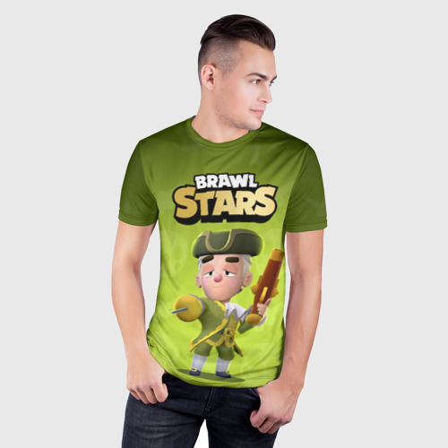 Мужская футболка 3D Slim с принтом Barqley Brawl stars, фото на моделе #1
