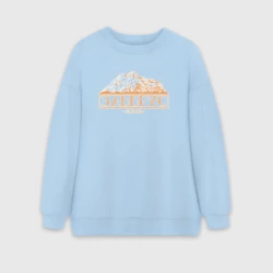 Женский свитшот oversize без начеса хлопок Эльбрус : 5642
