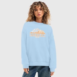 Женский свитшот oversize без начеса хлопок Эльбрус : 5642 - фото 2