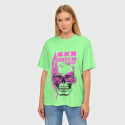 Женская футболка oversize 3D Hooligan - skull - фото 2