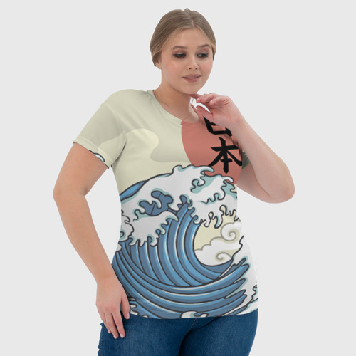 Женская футболка 3D с принтом Япония море, фото #4