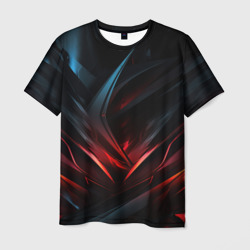 Мужская футболка 3D Black red abstract