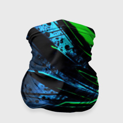 Бандана-труба 3D Black green abstract