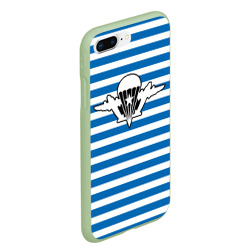 Чехол для iPhone 7Plus/8 Plus матовый Тельняшка синяя - логотип вдв - фото 2