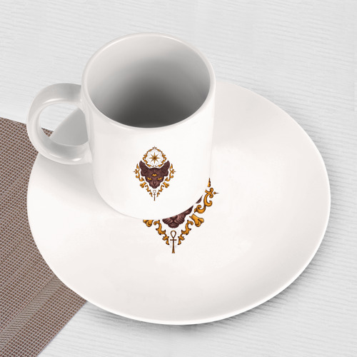 Набор: тарелка + кружка Кот сфинкс со звездой трёхглазый - фото 3