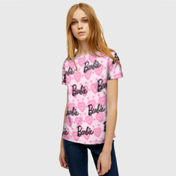 Женская футболка 3D Логотип Барби и розовое кружево - фото 2