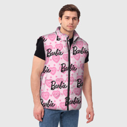 Мужской жилет утепленный 3D Логотип Барби и розовое кружево - фото 2