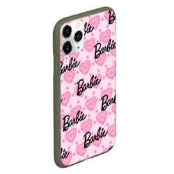 Чехол для iPhone 11 Pro матовый Логотип Барби и розовое кружево - фото 2