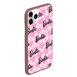 Чехол для iPhone 11 Pro Max матовый Логотип Барби и розовое кружево - фото 2