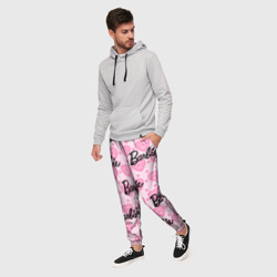Мужские брюки 3D Логотип Барби и розовое кружево - фото 2