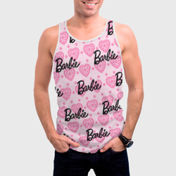 Мужская майка 3D Логотип Барби и розовое кружево - фото 2