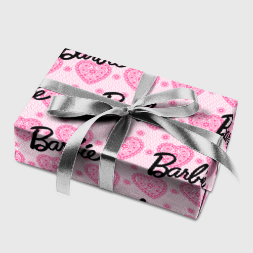 Бумага для упаковки 3D Логотип Барби и розовое кружево - фото 5