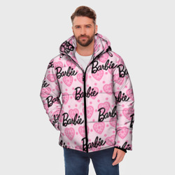 Мужская зимняя куртка 3D Логотип Барби и розовое кружево - фото 2