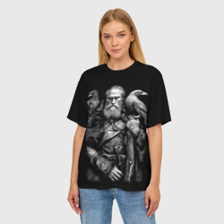 Женская футболка oversize 3D Один бог войны и победы - фото 2