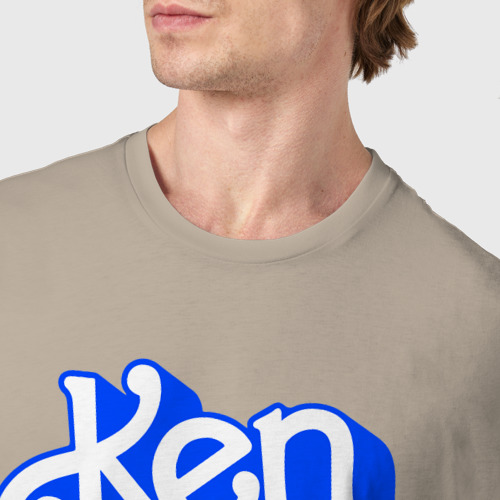 Мужская футболка хлопок с принтом Логотип Кен синий, фото #4