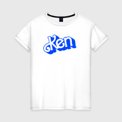 Женская футболка хлопок Логотип Кен синий