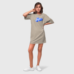 Платье-футболка хлопок Логотип Кен синий - фото 2