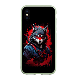 Чехол для iPhone XS Max матовый Волк-самурай