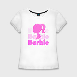 Женская футболка хлопок Slim Логотип Барби объемный
