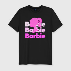 Мужская футболка хлопок Slim Логотип Барби объемный