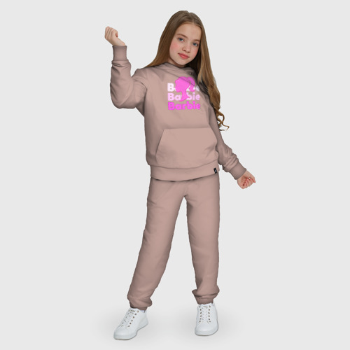 Детский костюм с толстовкой хлопок с принтом Логотип Барби объемный, фото #4