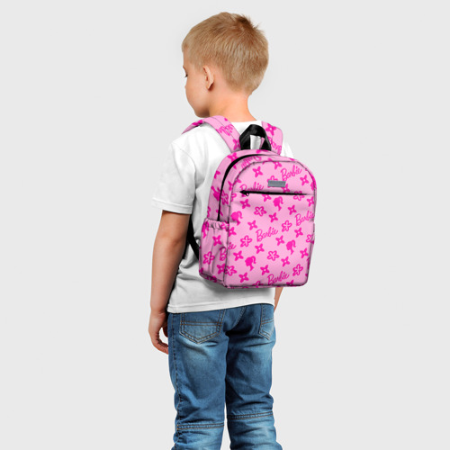 Детский рюкзак 3D с принтом Барби паттерн розовый, фото на моделе #1