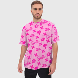 Мужская футболка oversize 3D Барби паттерн розовый - фото 2