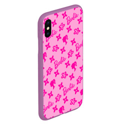 Чехол для iPhone XS Max матовый Барби паттерн розовый - фото 2