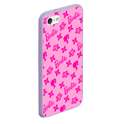 Чехол для iPhone 5/5S матовый Барби паттерн розовый - фото 2