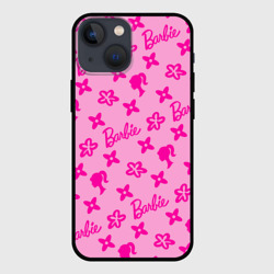 Чехол для iPhone 13 mini Барби паттерн розовый