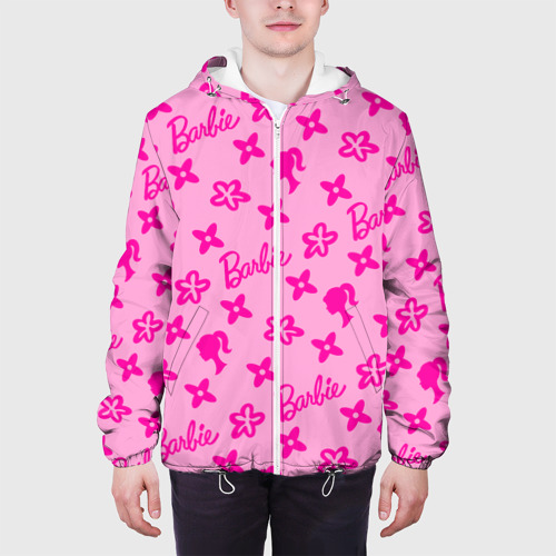 Мужская куртка 3D с принтом Барби паттерн розовый, вид сбоку #3