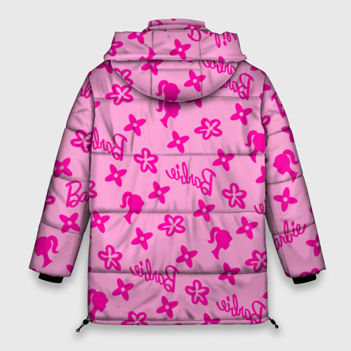 Женская зимняя куртка Oversize Барби паттерн розовый, цвет светло-серый - фото 2