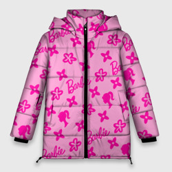 Женская зимняя куртка Oversize Барби паттерн розовый