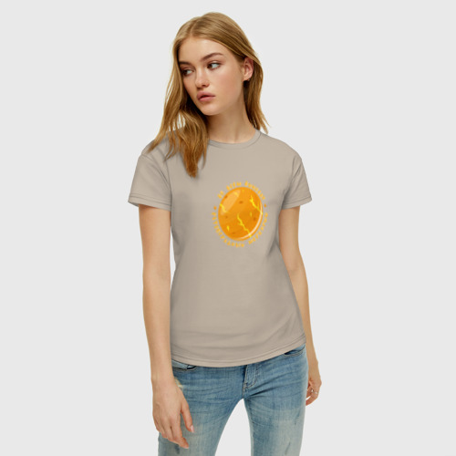 Женская футболка хлопок Виноват ретроградный меркурий, цвет миндальный - фото 3
