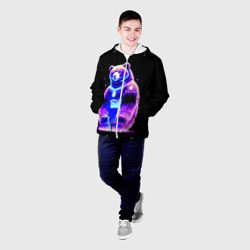 Мужская куртка 3D Космический светящийся мишка - фото 2