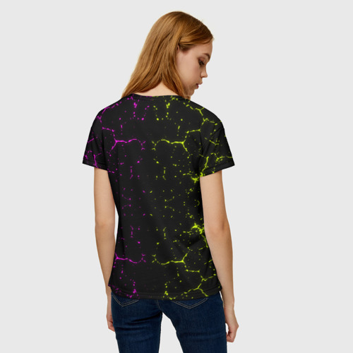 Женская футболка 3D Alien - neon style, цвет 3D печать - фото 4