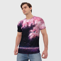 Мужская футболка 3D Небо сакуры - фото 2