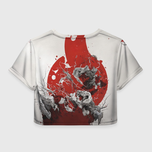 Женская футболка Crop-top 3D Боевая кицунэ, цвет 3D печать - фото 2