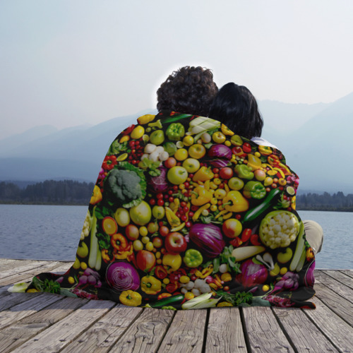Плед 3D Свежие овощи и фрукты, цвет 3D (велсофт) - фото 3